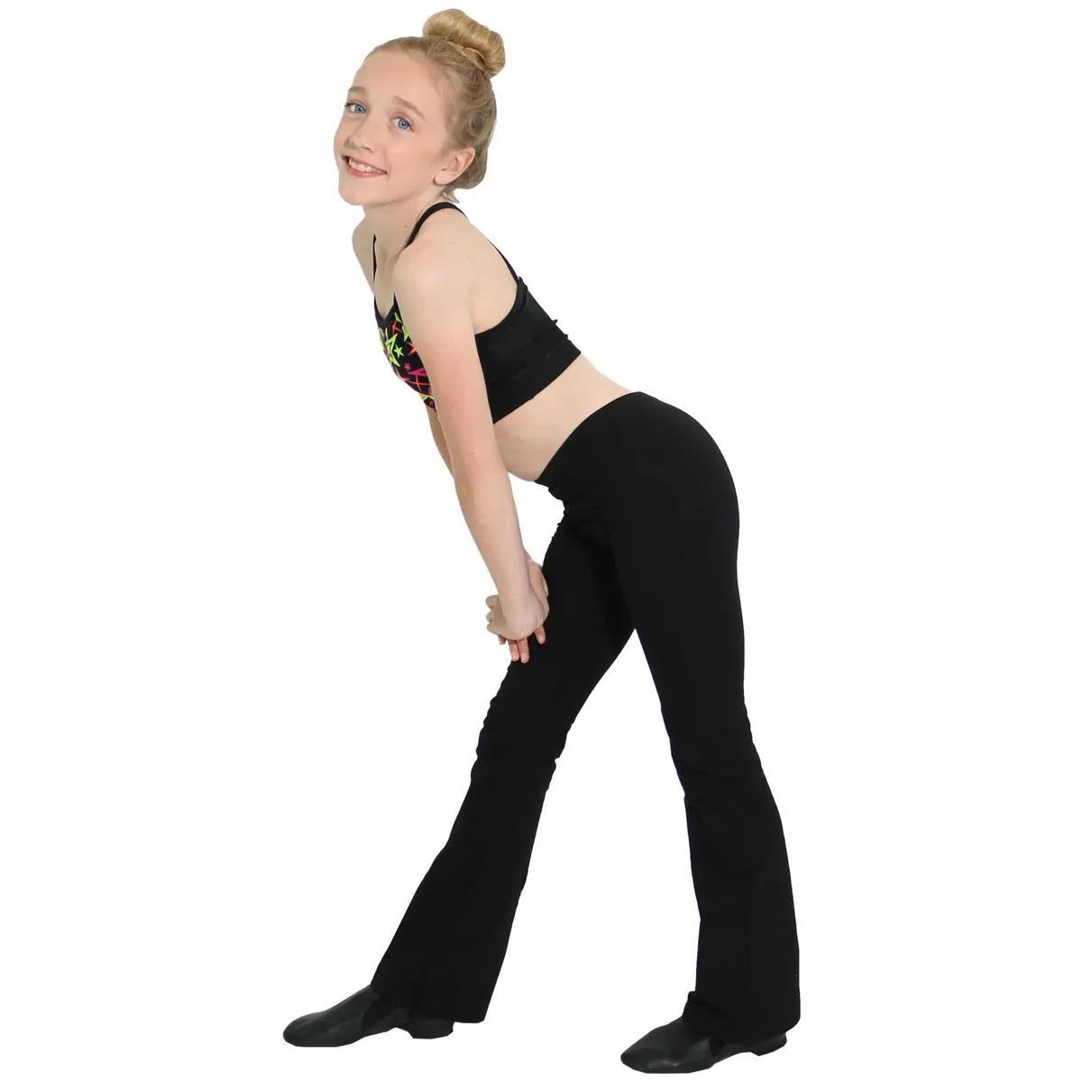 Danzcue Child Jazz Pants 12-14 | Elastic Cotton-Spandex Fit for Dance & Casual Wear - main product image