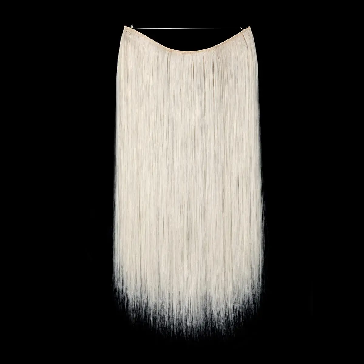 SARLA Invisible Wire Hair Extensions Platinum Blonde 22 Inch | Long Straight Synthetic Hairpiece, Adjustable Headband, Heat Resistant Fiber - view 2