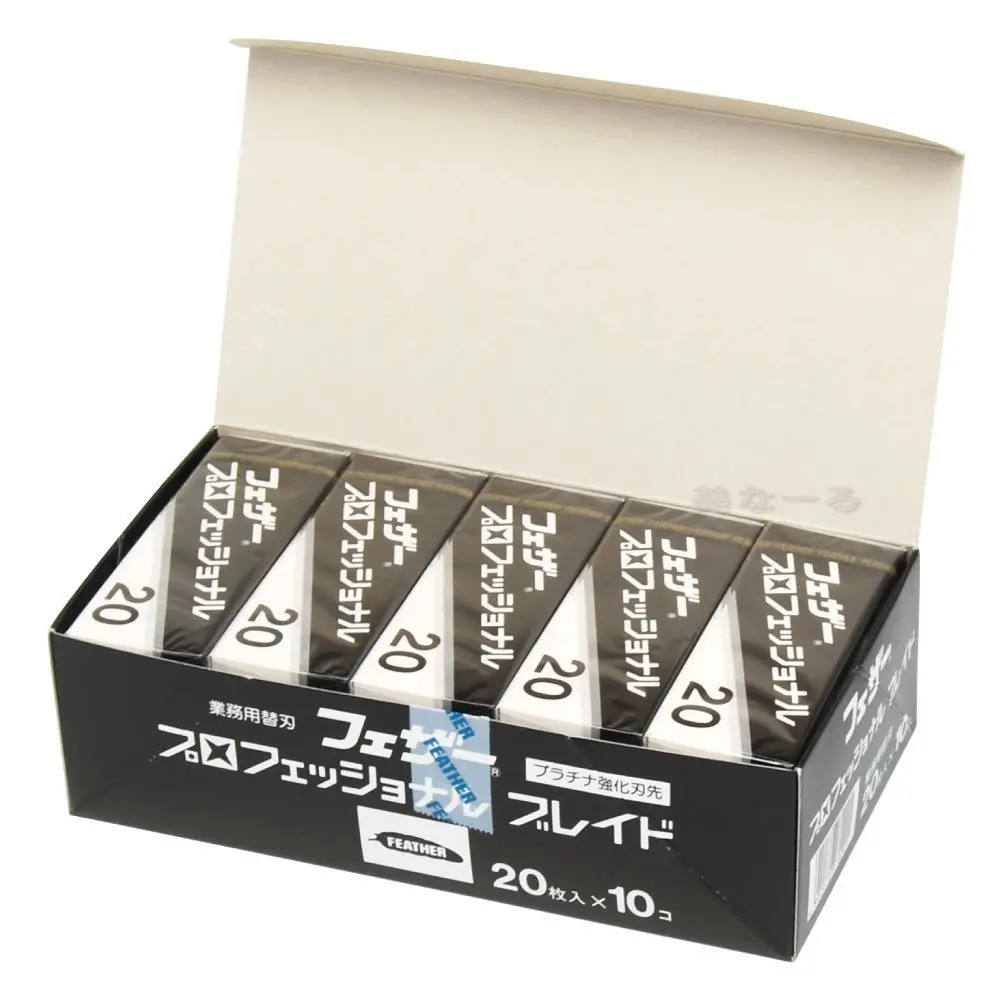 Feather Artist Club Professional Razor Blades 200 Count | Triple-Ground Platinum Coated Edges - main product image