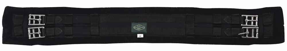 Henri de Rivel HDR Short Synthetic Fleece Girth 32 Black | Dressage Tack Accessory - main product image
