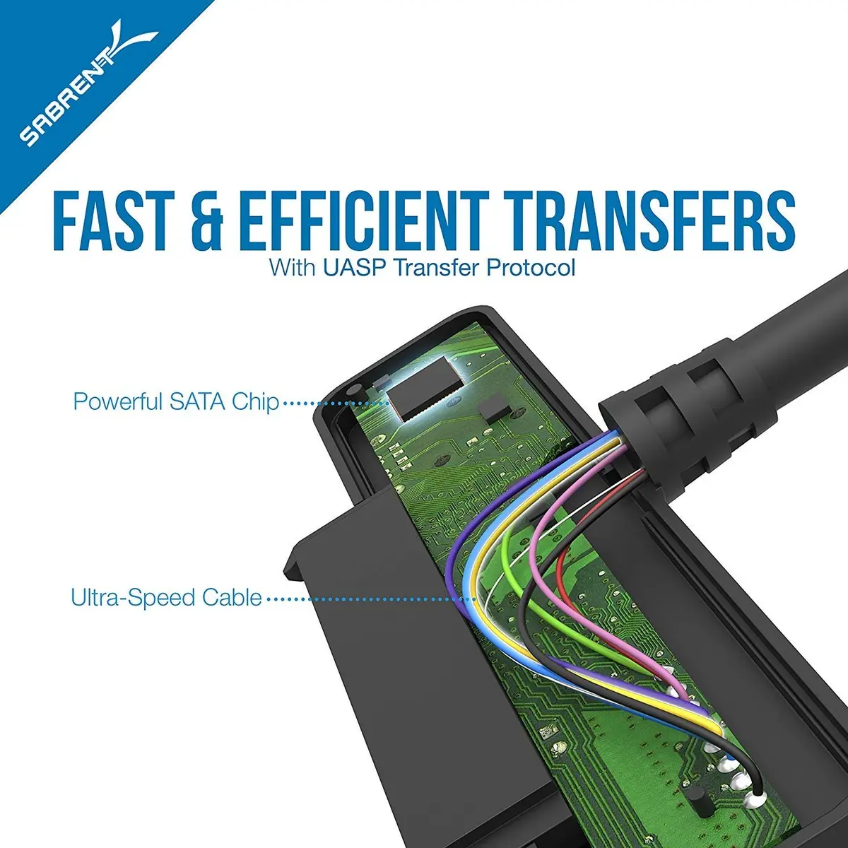 SABRENT USB 3.1 to 2.5in SATA SSD/Hard Drive Adapter Cable, UASP (EC-SS31) | Supports 10 Gbps Transfer Speed - view 6