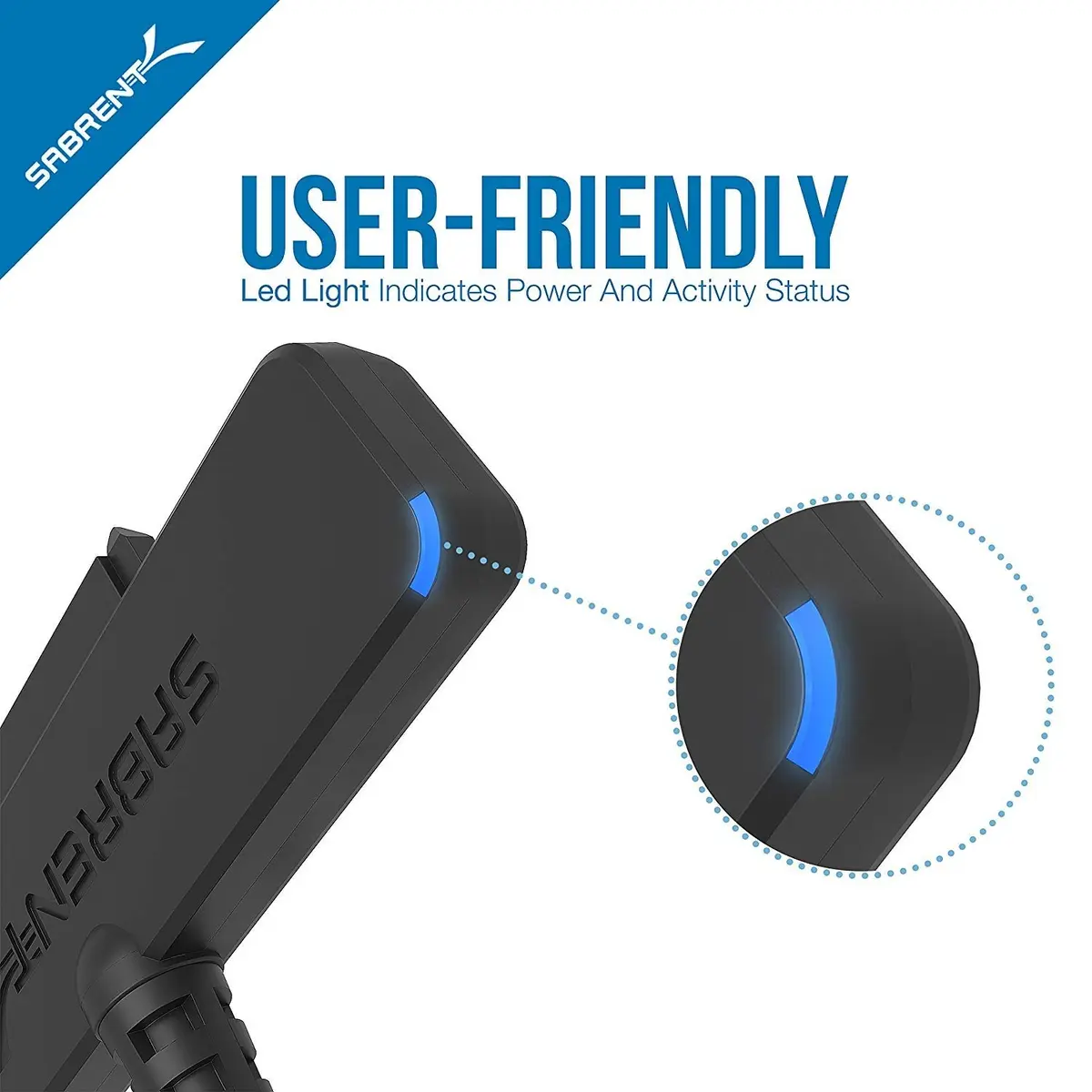 SABRENT USB 3.1 to 2.5in SATA SSD/Hard Drive Adapter Cable, UASP (EC-SS31) | Supports 10 Gbps Transfer Speed - view 3