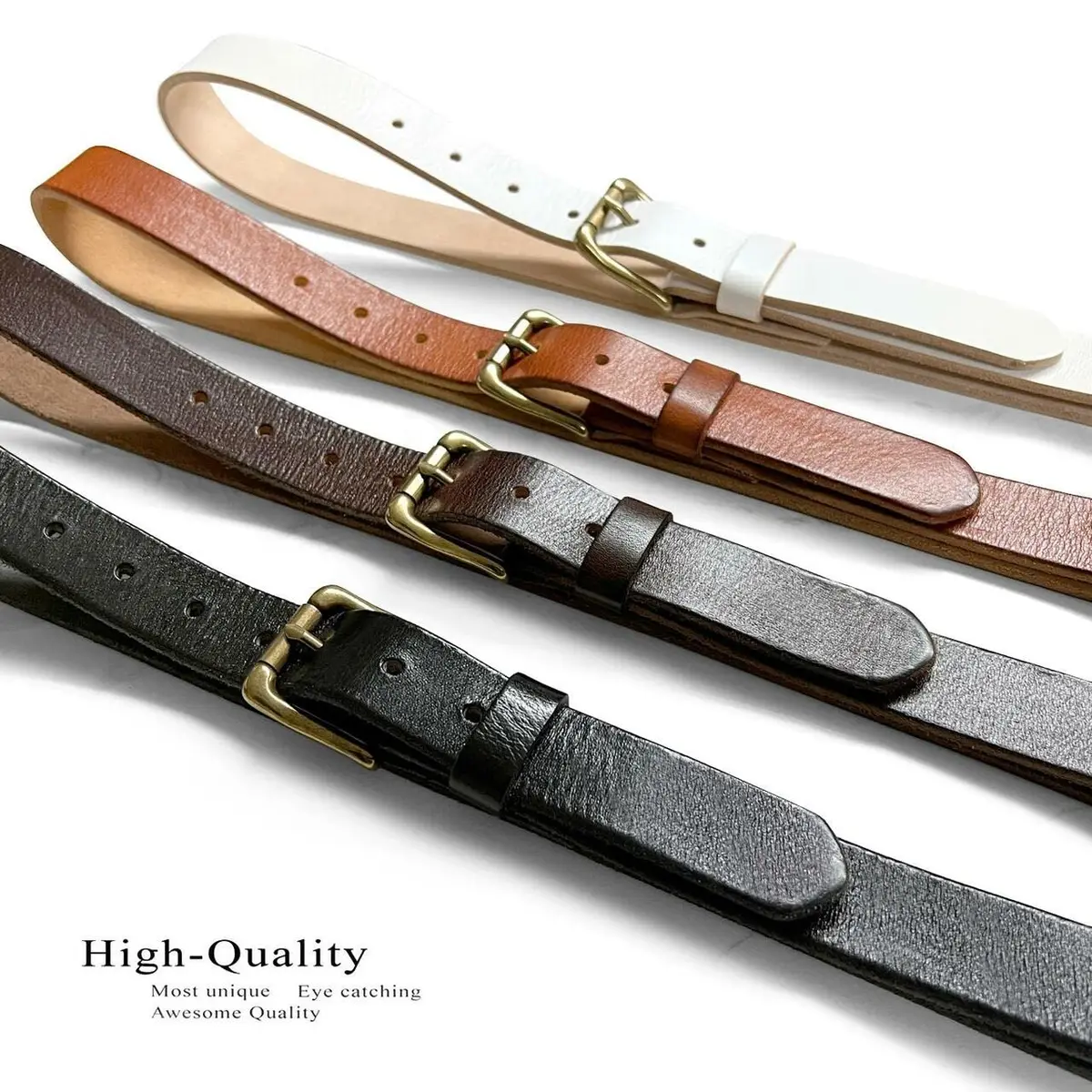 Belts.com Men's Solid Brass Roller Buckle Leather Belt 1-1/8" (30mm) Black-32 | Vintage Full Grain Cowhide - view 4