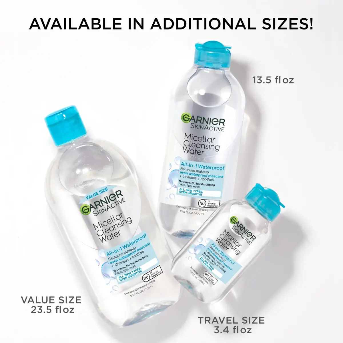 Garnier Micellar Cleansing Water for Waterproof Makeup, Hydrating Facial Cleanser & Makeup Remover 400mL (13.5 Fl Oz) | Gentle, Alcohol-Free, Vegan - view 7