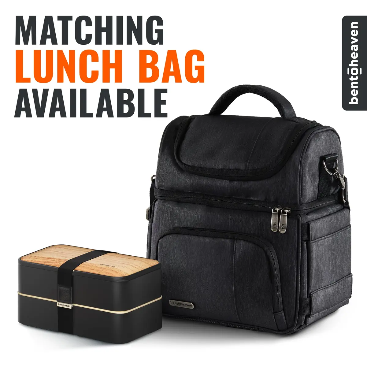 Bentoheaven Bento Box Adult, Stackable Lunch Box, 40 oz, Symph Onyx | Leakproof, Microwave & Dishwasher Safe - view 7