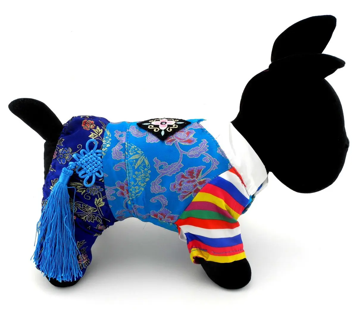 SELMAI Embroidered Hanbok for Small Dogs, Boy, S | Silk Material, Easy Care Fit - view 4