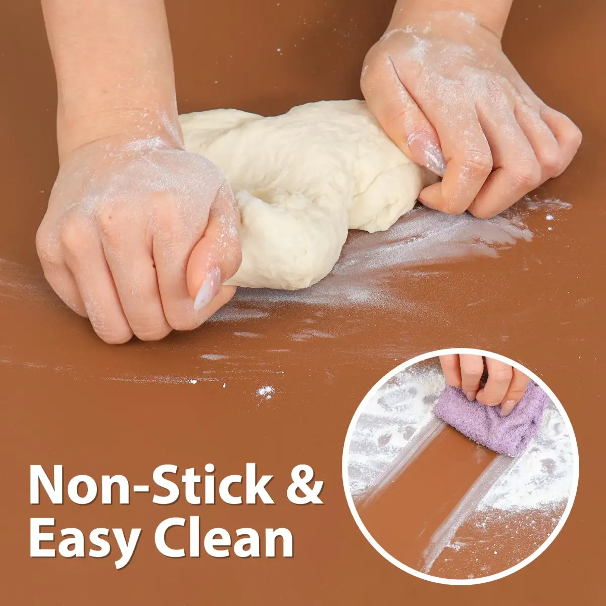 Folksy Super Kitchen Extra Large Silicone Baking Mat 60cm x 40cm | Food Grade Non-Stick Dough Rolling Mat - view 3