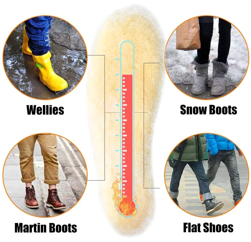 ABUSA Sheepskin Insoles Women's Premium Wool Fur Fleece Inserts Cozy & Fluffy Size 6 (1 Pair) | 15mm Thick Australian Lambswool - view 6