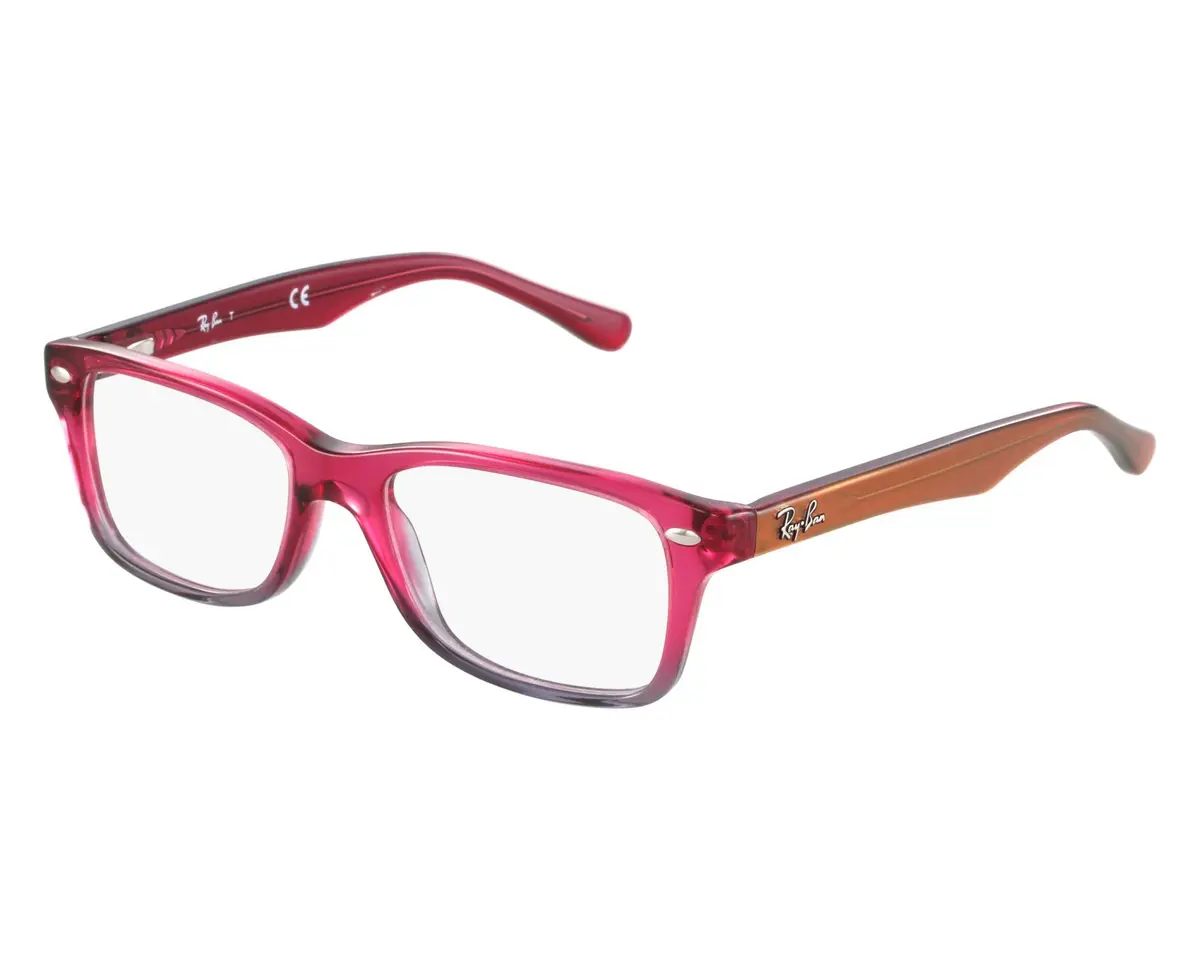 Ray-Ban Junior Kids' RY1531 Square Prescription Eyeglass Frames, 48 mm | Fuchsia Gradient Iridescent for Kids - view 2