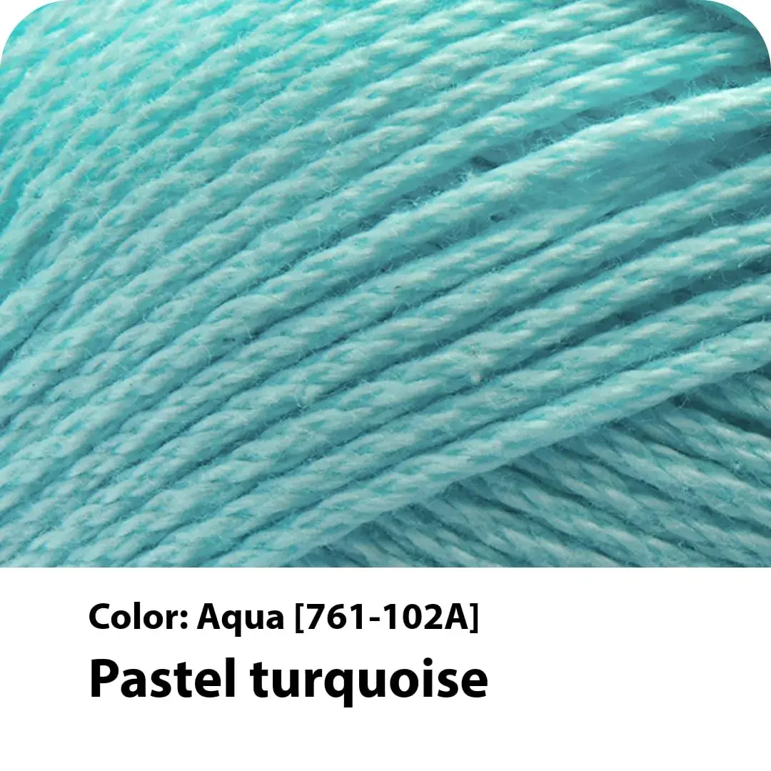 Lion Brand Yarn 24/7 Cotton Yarn Aqua 100g (3.5oz) | Mercerized Cotton for Crochet & Knitting - view 2