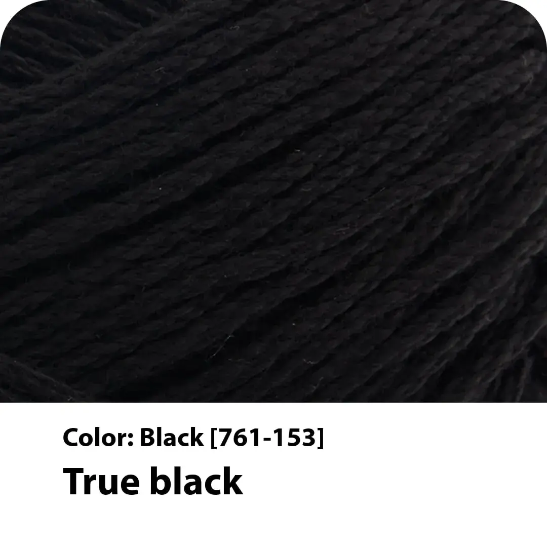 Lion Brand Yarn 24/7 Cotton Yarn Black 100 g (3.5 oz) | Smooth Mercerized Cotton for Crochet & Knitting - view 2