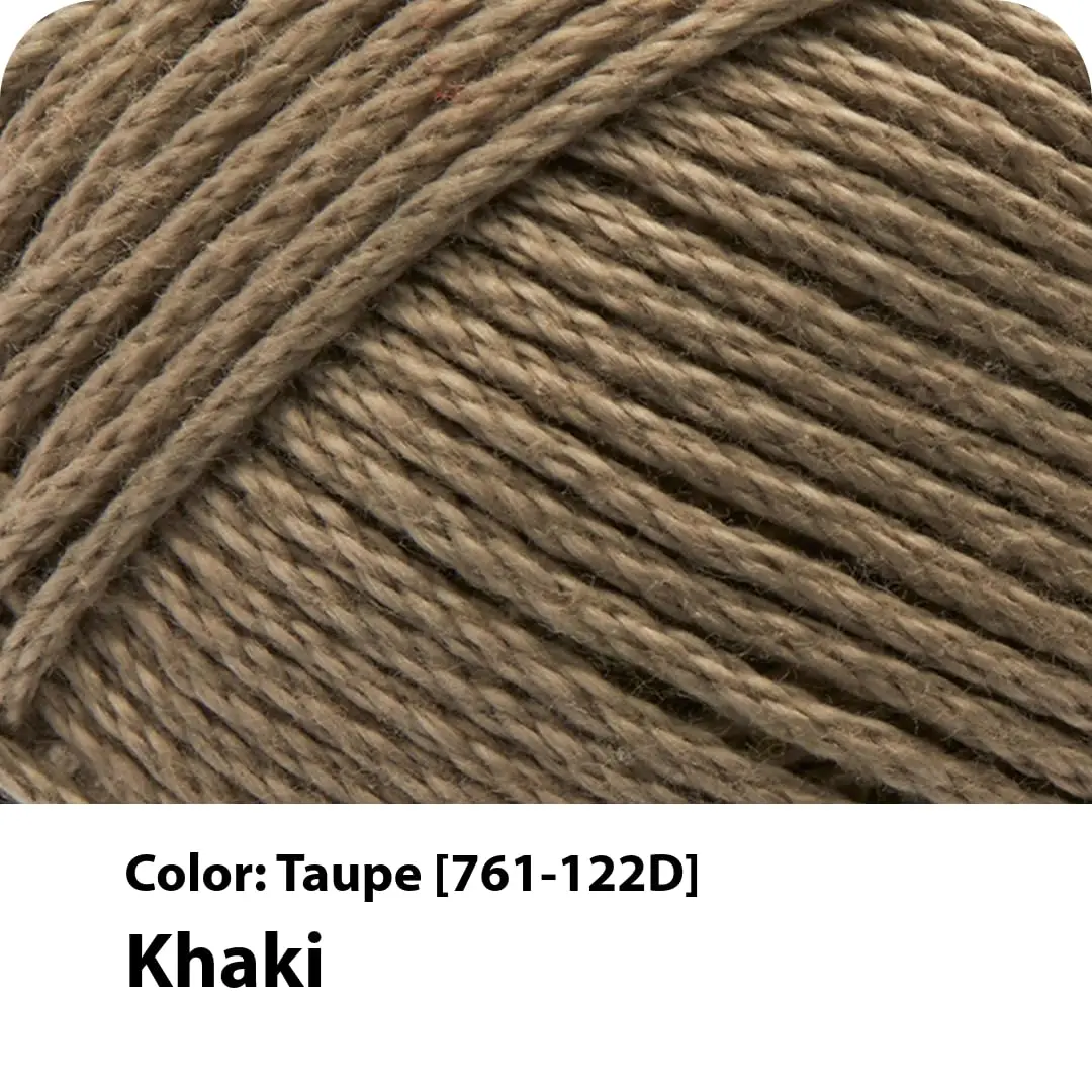 Lion Brand Yarn 24/7 Cotton Yarn Taupe | Soft, Mercerized Cotton for Knitting & Crocheting - view 2