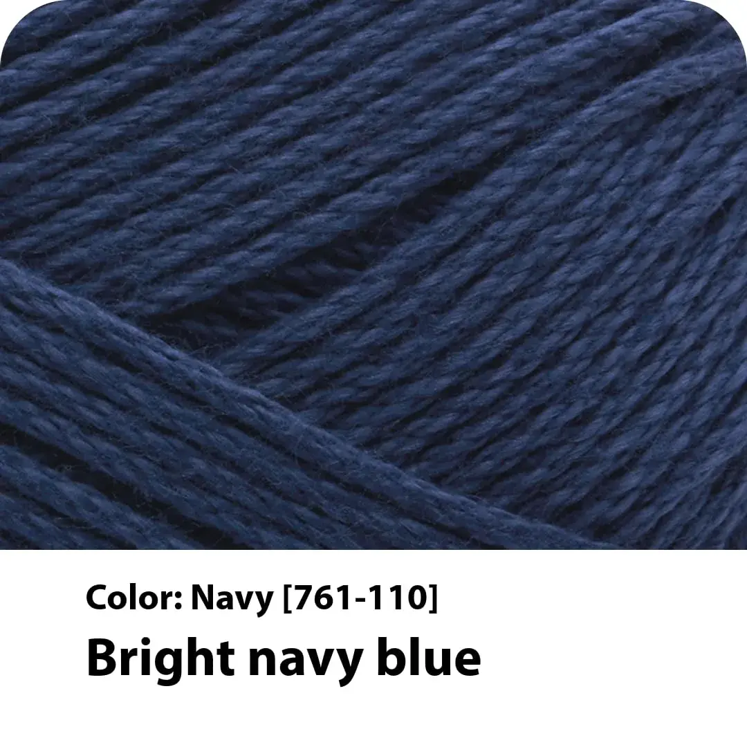 Lion Brand Yarn 24/7 Cotton Yarn Navy 100g (3.5oz) | Smooth Mercerized Cotton for Crochet & Knitting - view 2