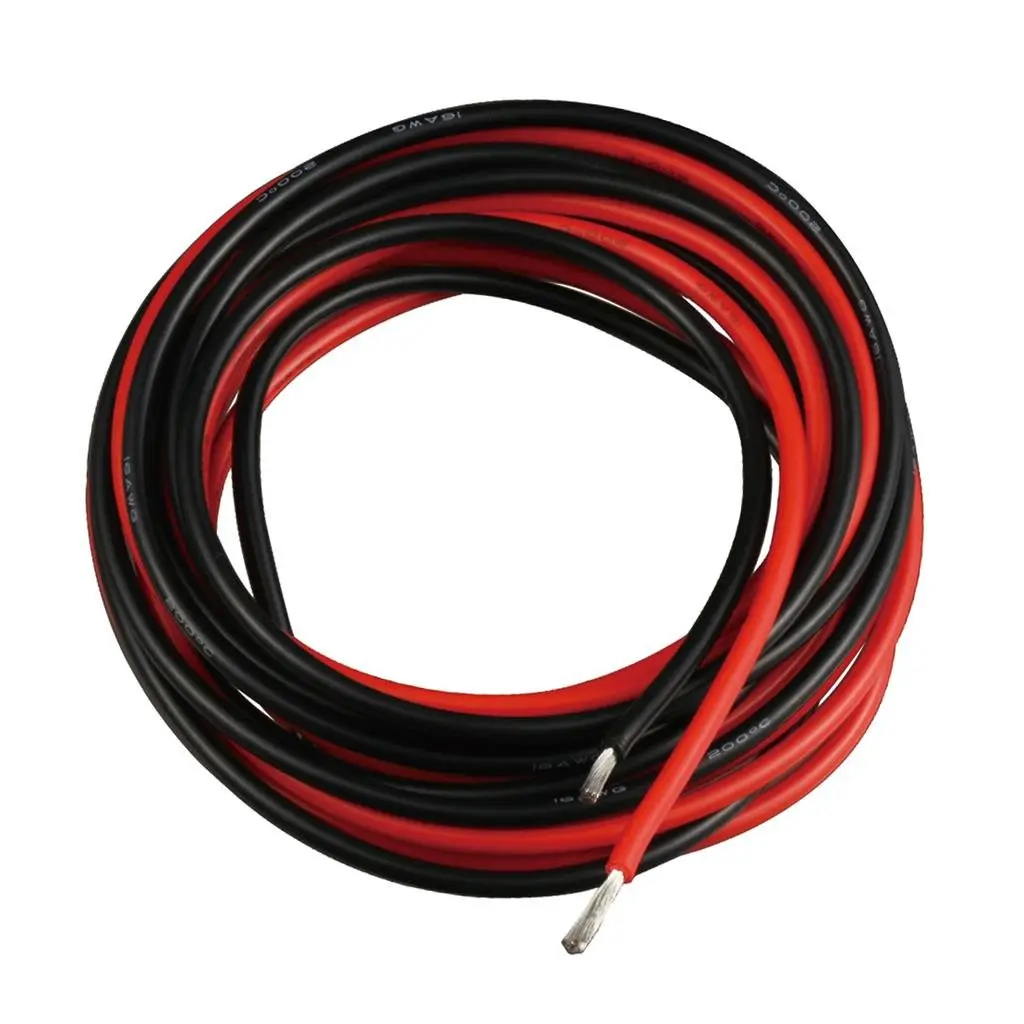 BNTECHGO 16 AWG Silicone Wire Red Black 10ft | High Temp, Tinned Copper - main product image