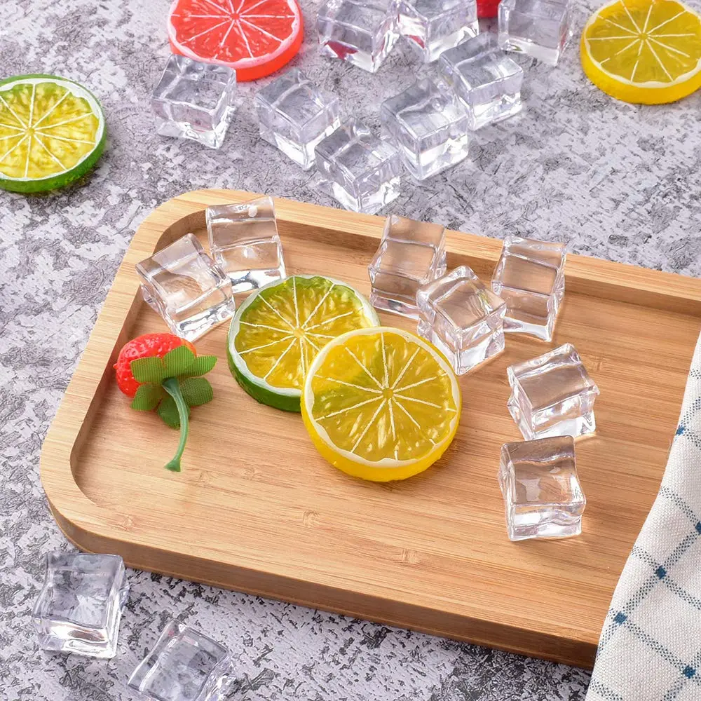 HUIANER Acrylic Ice Cubes 1inch | Realistic Square Shape for Photography & Decor - view 6