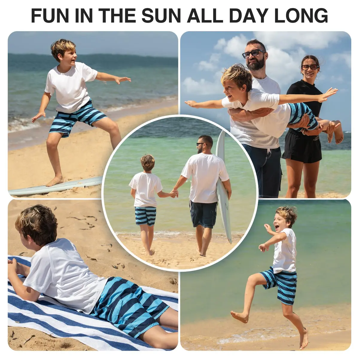 Kanu Surf Boys' Specter Beach Swim Trunk, Troy, 10/12 | UPF 50+ Quick Dry Microfiber - view 2