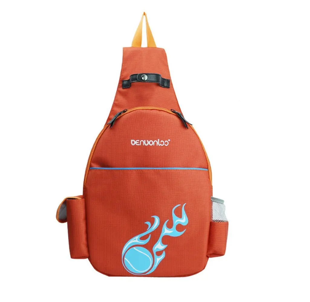 Klau Nylon Tennis Badminton Racquet Backpack Shoulder Bag, Orange | Sport Equipment Bag Case - main product image