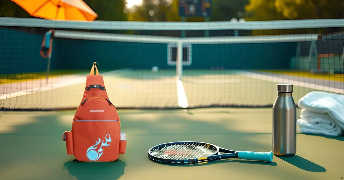 Klau Nylon Tennis Badminton Racquet Backpack Shoulder Bag, Orange | Sport Equipment Bag Case - view 8