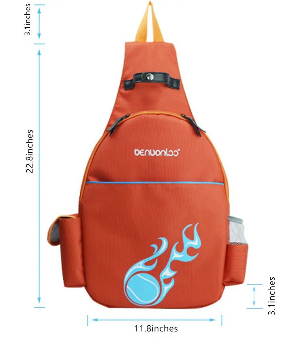 Klau Nylon Tennis Badminton Racquet Backpack Shoulder Bag, Orange | Sport Equipment Bag Case - view 2