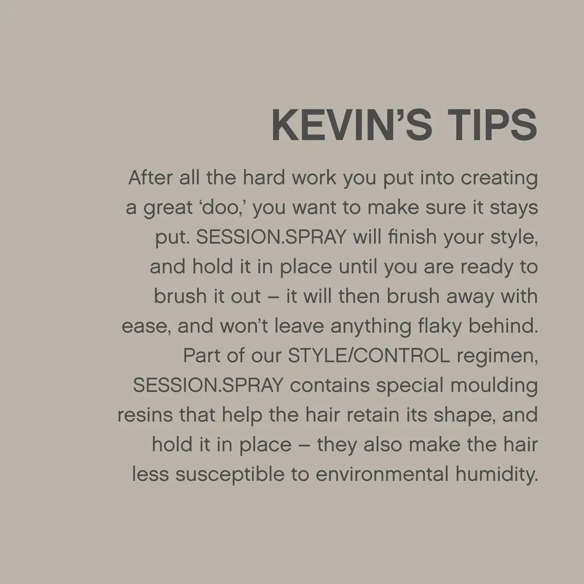 KEVIN.MURPHY SESSION.SPRAY Strong Hold Finishing Hair Spray 100ml (3.4 Fl Oz) | Humidity Resistant - view 6