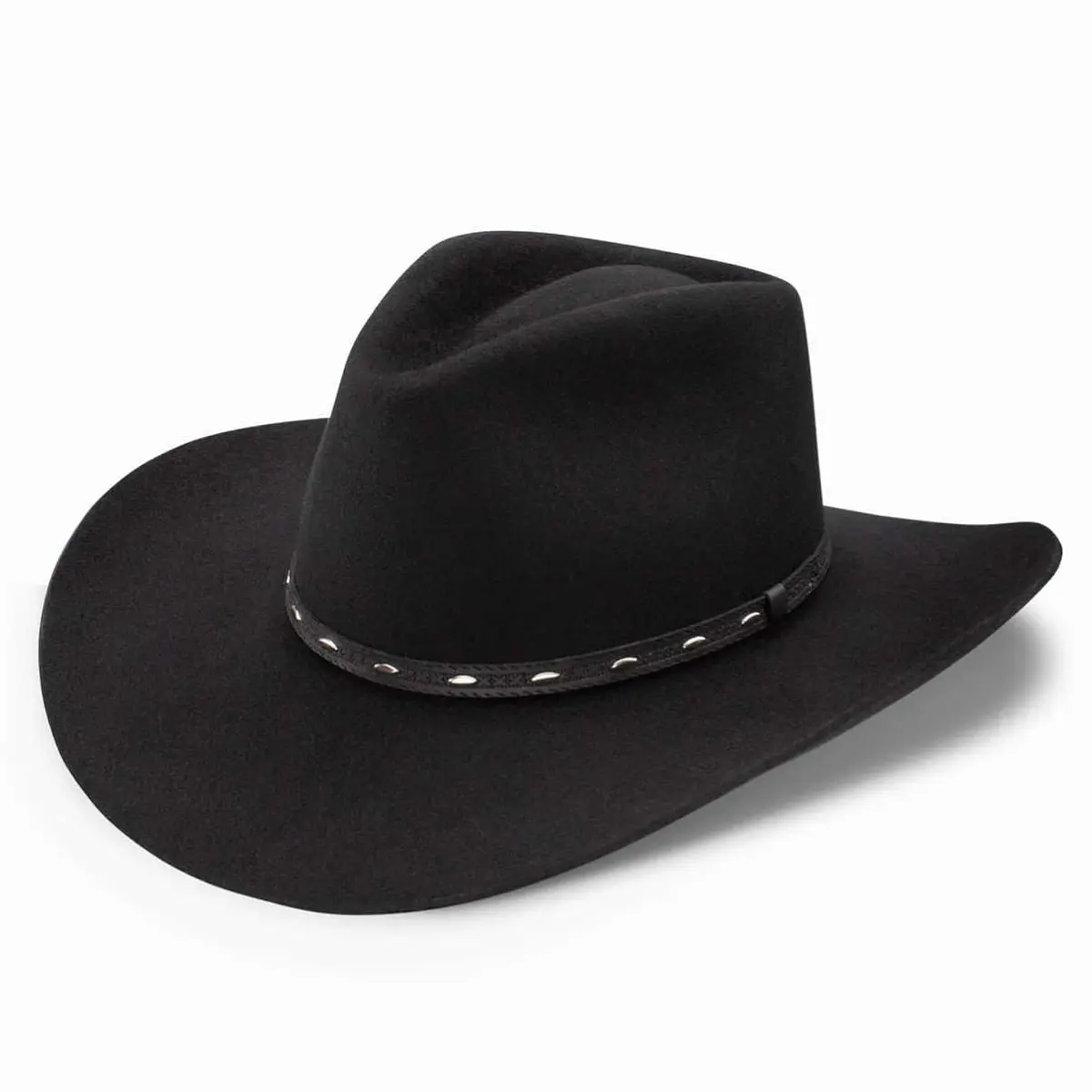 RESISTOL Briscoe 3X Cowboy Hat Black | Wool Felt Western Hat for Men (7 1/4) in India - main product image
