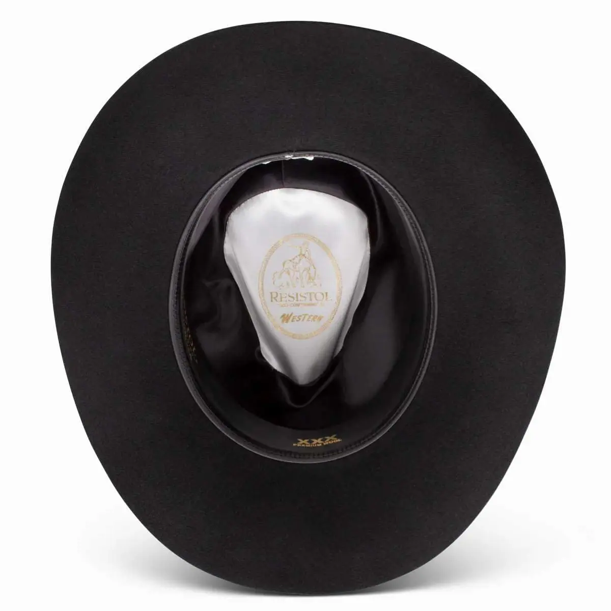 RESISTOL Briscoe 3X Cowboy Hat Black | Wool Felt Western Hat for Men (7 1/4) in India - view 6