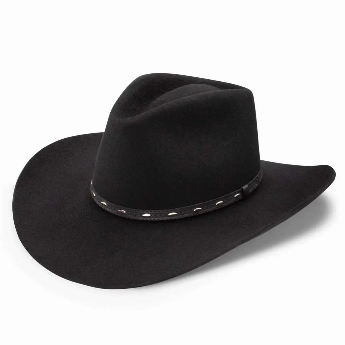 RESISTOL Briscoe 3X Cowboy Hat Black | Wool Felt Western Hat for Men (7 1/4) in India - view 2