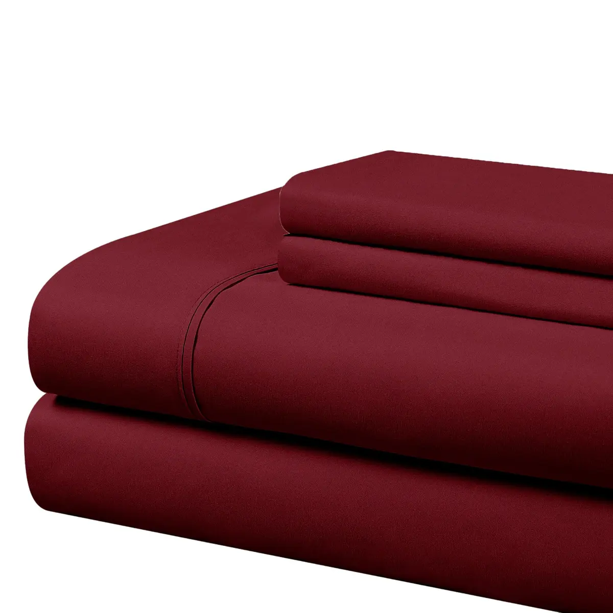 Cathay Home Full Sheet Set Burgundy 137cm x 191cm (54" x 75") | OEKO-TEX Certified Microfiber - main product image