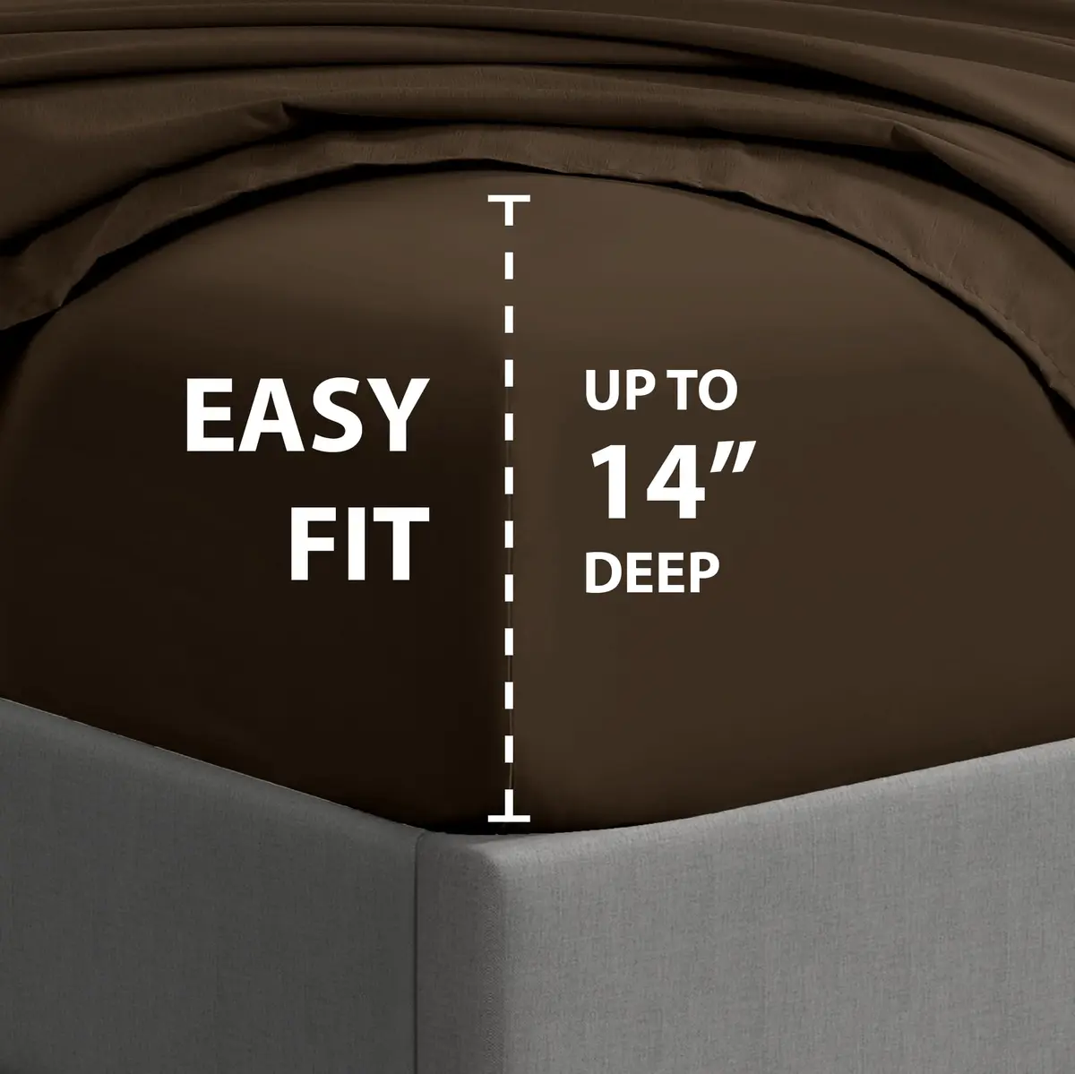 Cathay Home Full Sheet Set 156cm x 203cm (61.4" x 80") | Ultra-Soft Microfiber Brown Bedding - view 2