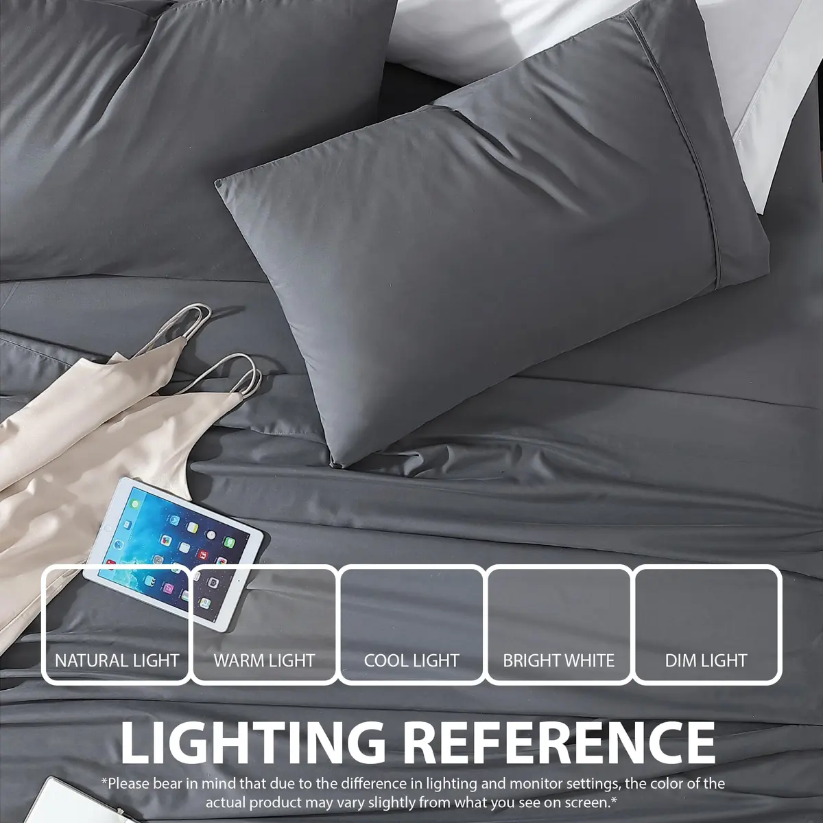 Cathay Home King Sheet Set, Ultra-Soft Microfiber Bed Sheets, Grey | Wrinkle & Fade Resistant, 4-Piece - view 4