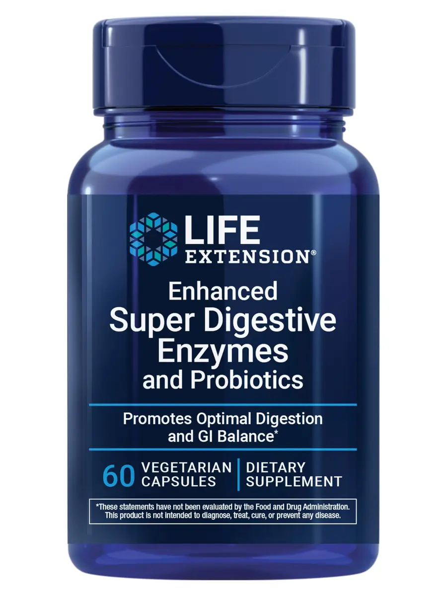 Life Extension Enhanced Super Digestive Enzymes and Probiotics, 60 Capsules | Supports Digestion & Nutrient Absorption - main product image