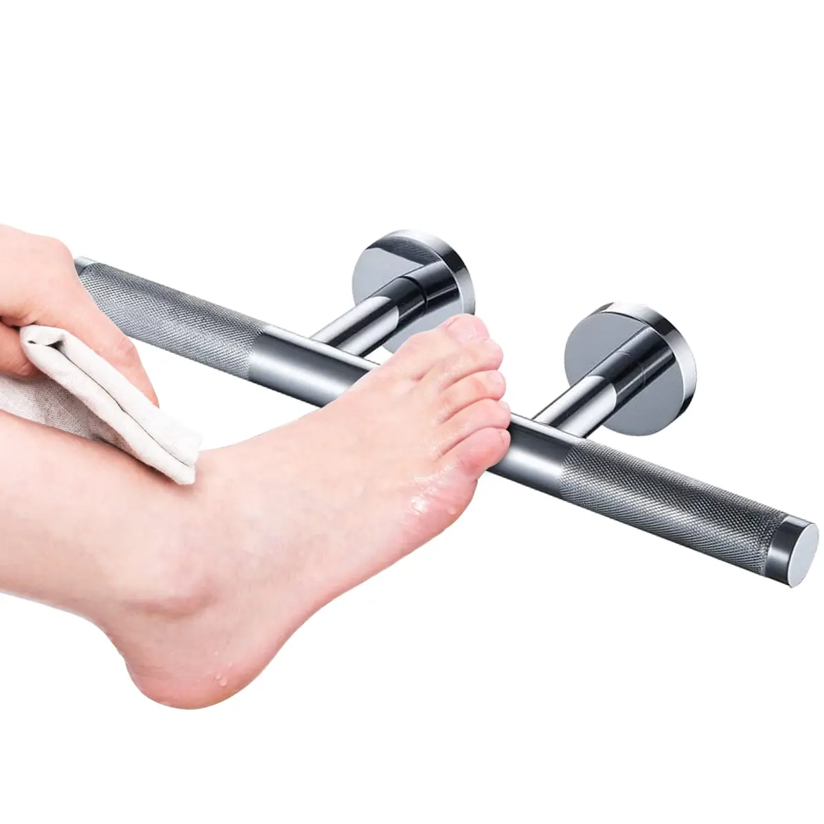 SANLIV Shower Foot Rest in Polished Chrome | Wall Mounted Brass Step for Shaving & Feet Support - main product image