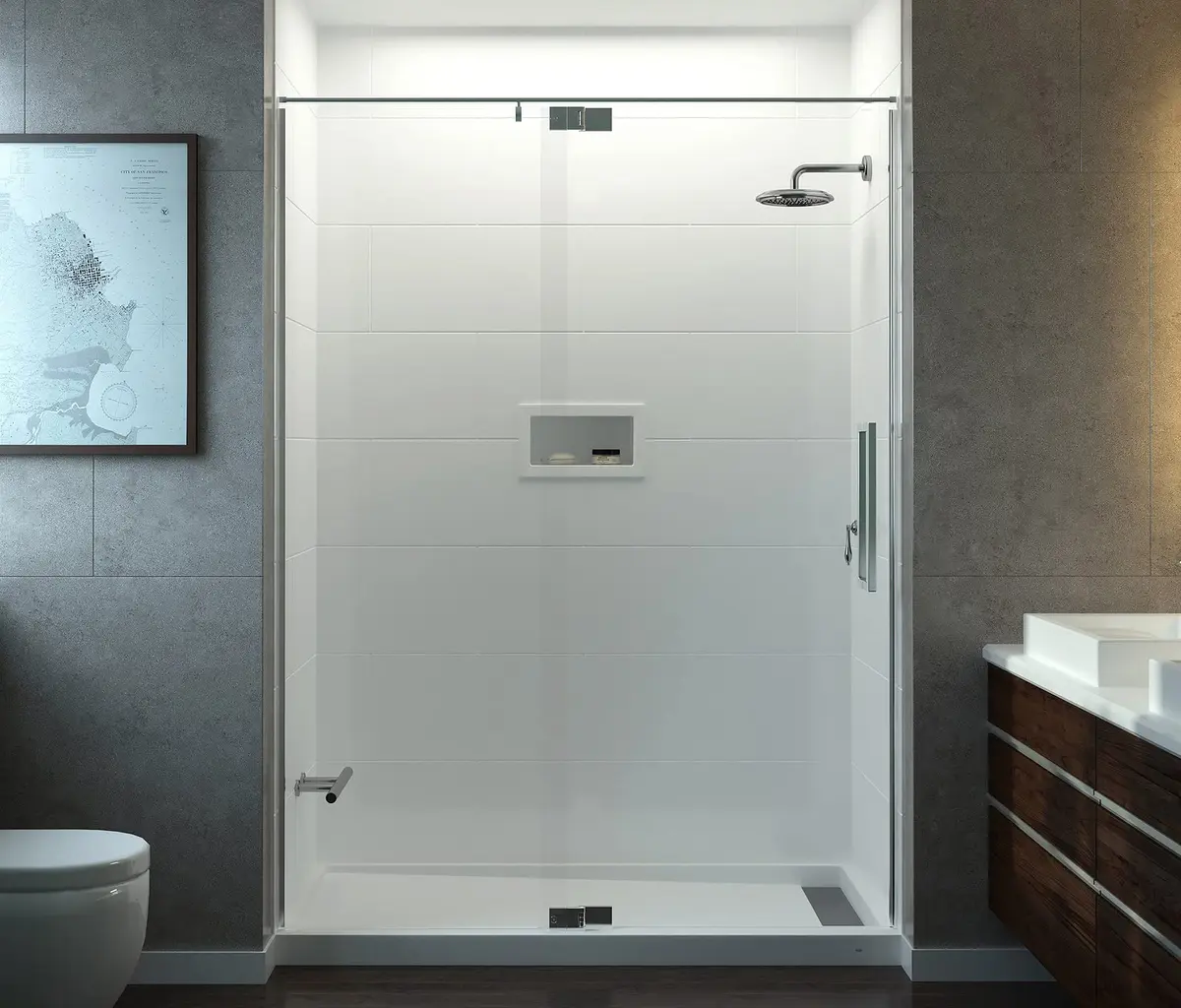 SANLIV Shower Foot Rest in Polished Chrome | Wall Mounted Brass Step for Shaving & Feet Support - view 2