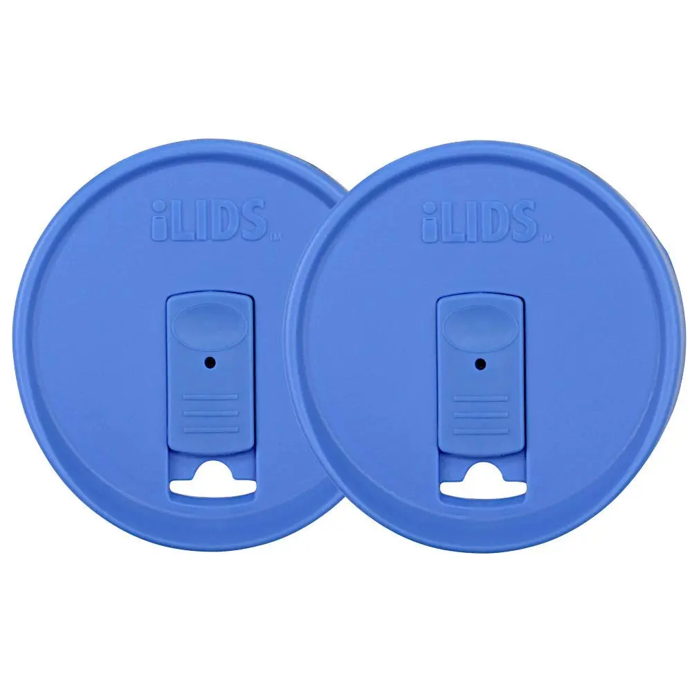iLIDS Mason Jar Drink Lid, Wide Mouth, Periwinkle, 2 Pack | BPA-Free, Reusable, Dishwasher Safe - main product image