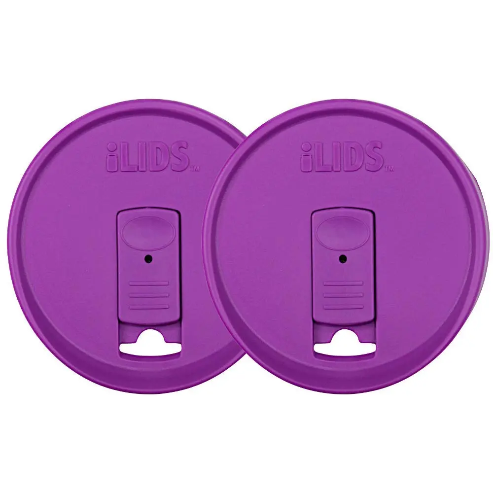 iLIDS Mason Jar Drink Lid, Wide Mouth, Mulberry, 2 Pack, BPA-Free USA Made | Spill-Resistant, Reusable & Dishwasher Safe - main product image