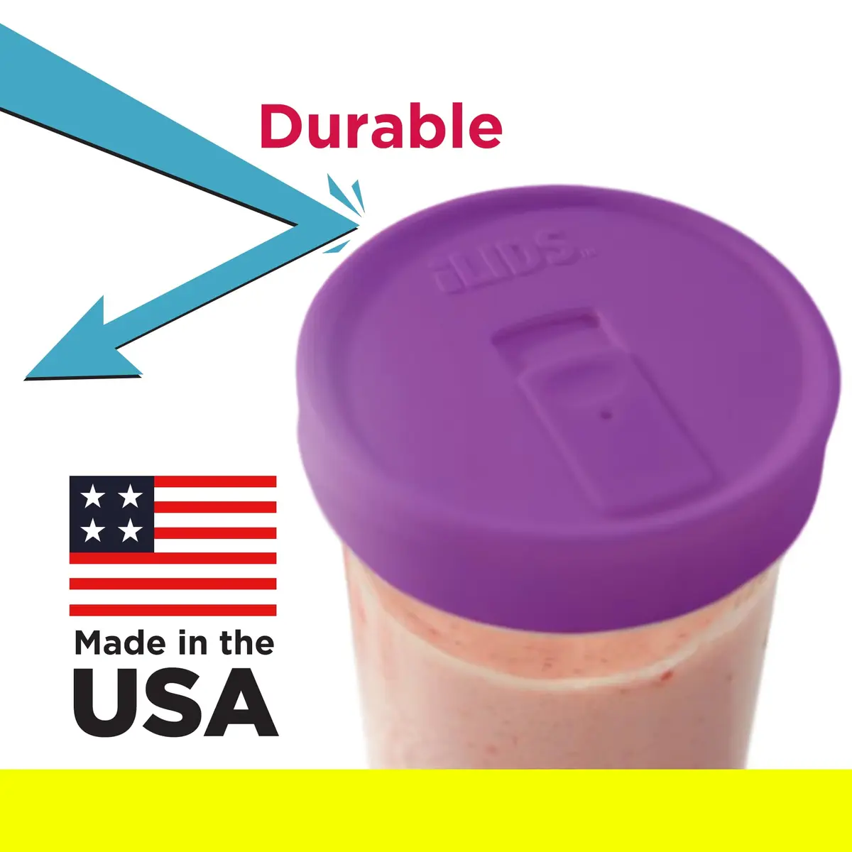 iLIDS Mason Jar Drink Lid, Wide Mouth, Mulberry, 2 Pack, BPA-Free USA Made | Spill-Resistant, Reusable & Dishwasher Safe - view 6