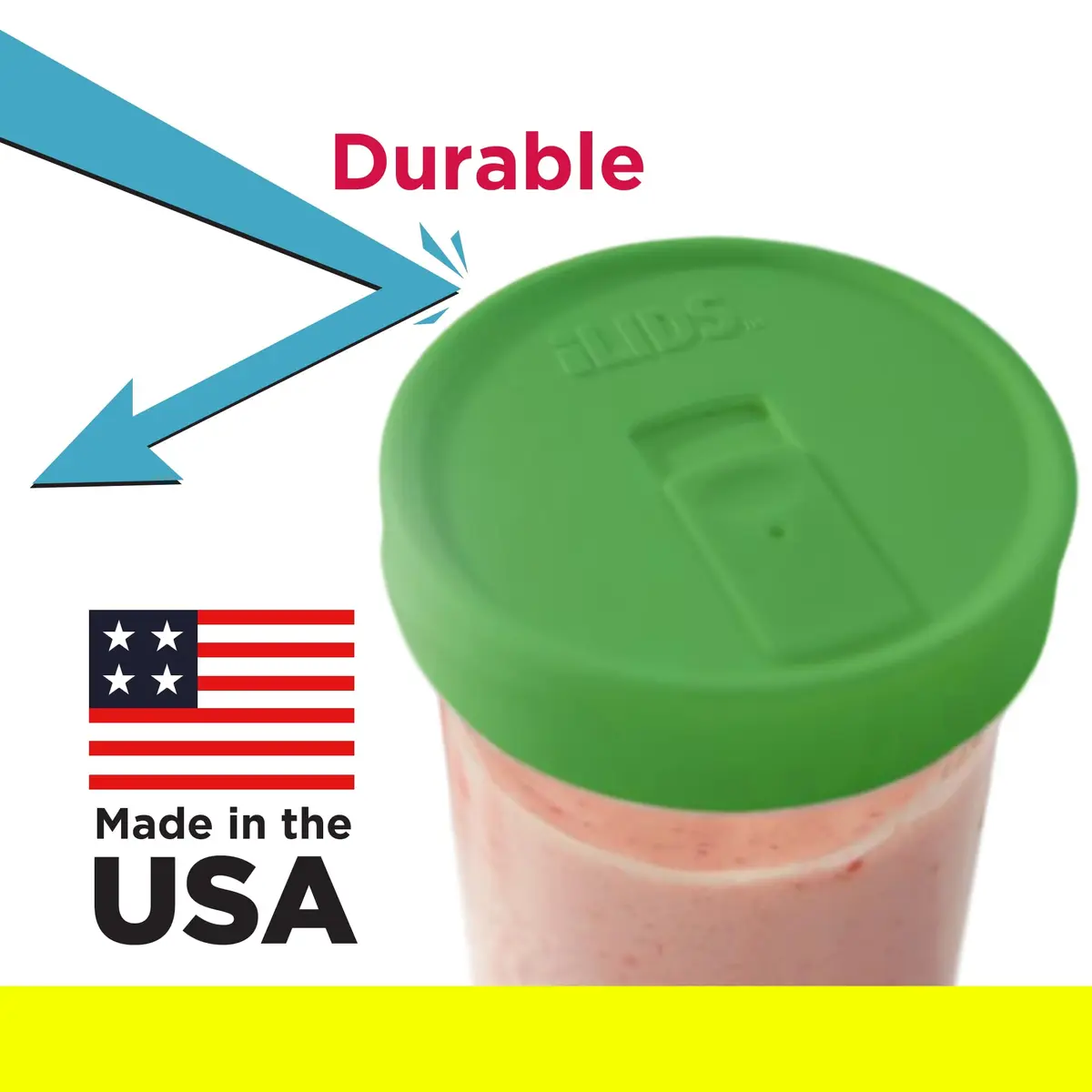 iLIDS Mason Jar Drink Lid, Wide Mouth, Grass Green, 2 Pack, BPA-Free | Spill-Resistant, Reusable & Made in USA - view 6
