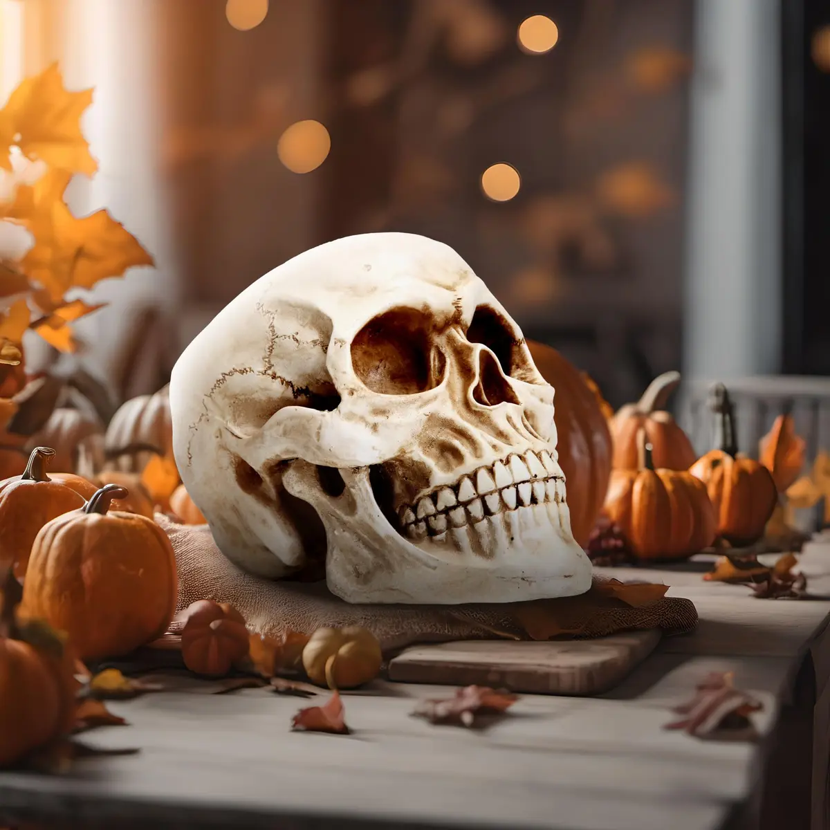 READAEER Halloween Skull Head, Life Size Resin Skull, Large Size Adult Skull Model for Home Decoration, Halloween Skull Statue (White) - view 9