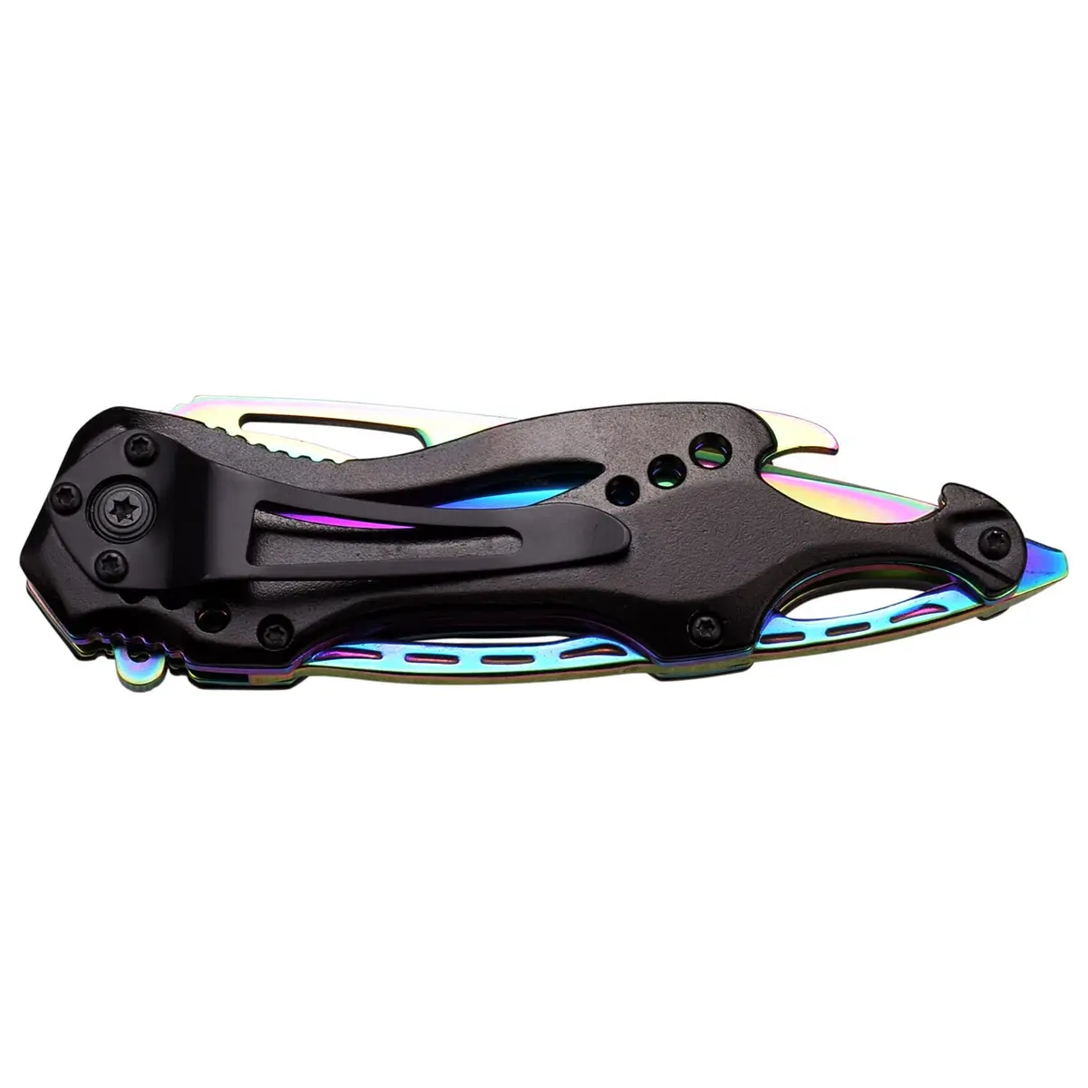 MTech USA MT-705RB Folding Knife Rainbow Half-Serrated Blade 4.5-Inch | Secure Lock & Multi-Tool - view 2