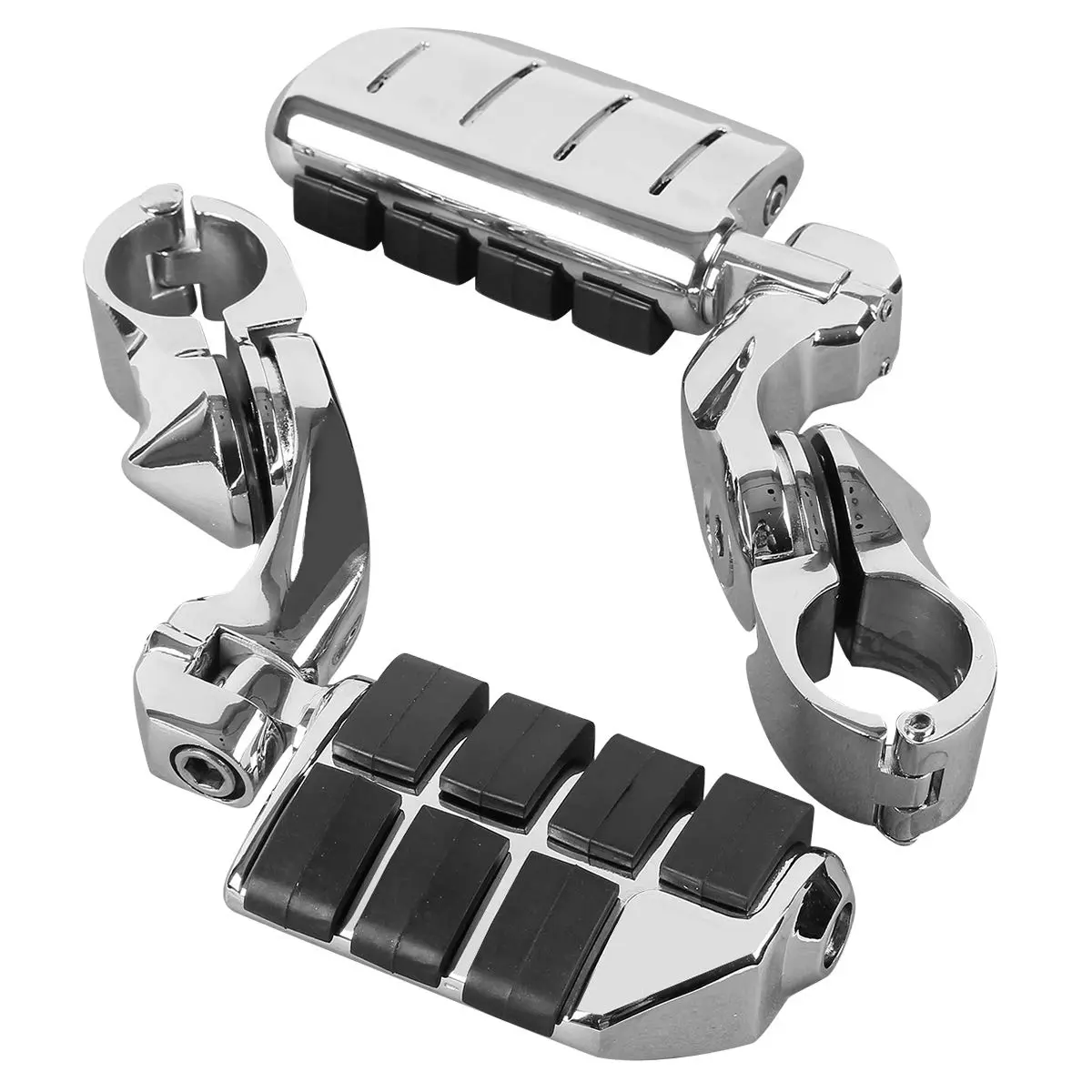 XFMT Motorcycle Highway Pegs 1.25" Short Angled Footrest | Fits Harley Touring, Softail, Sportster with 1 1/4" Engine Guard - view 5