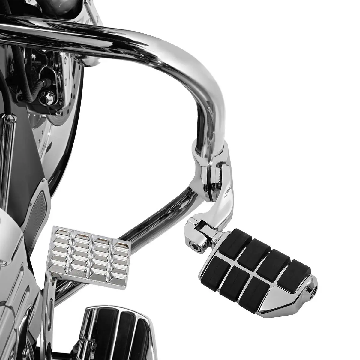 XFMT Motorcycle Highway Pegs 1.25" Short Angled Footrest | Fits Harley Touring, Softail, Sportster with 1 1/4" Engine Guard - view 7