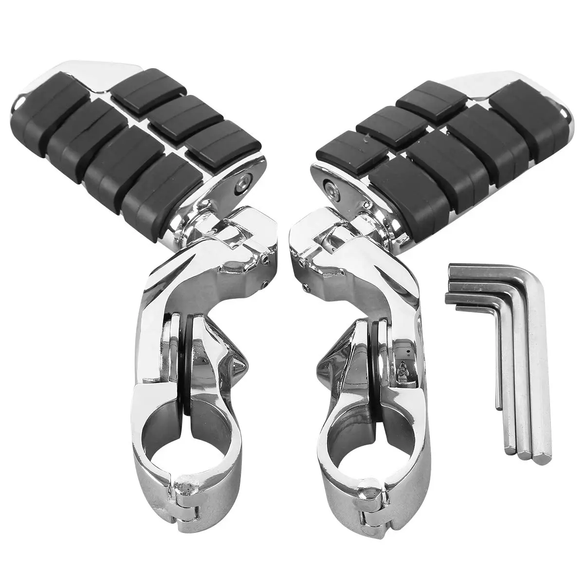 XFMT Motorcycle Highway Pegs 1.25" Short Angled Footrest | Fits Harley Touring, Softail, Sportster with 1 1/4" Engine Guard - view 2
