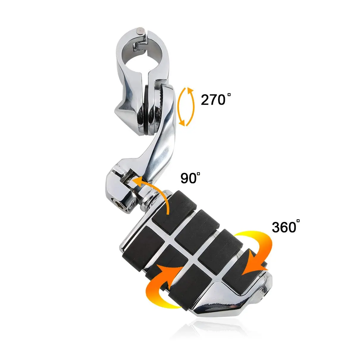 XFMT Motorcycle Highway Pegs 1.25" Short Angled Footrest | Fits Harley Touring, Softail, Sportster with 1 1/4" Engine Guard - view 4
