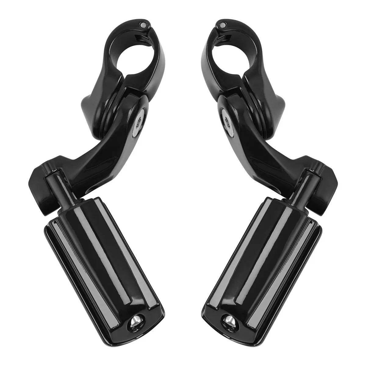 XFMT Black Motorcycle Highway Pegs 1.25" Short Angled Footrest for Harley Davidson with Engine Guard | 1.49 kg (3.28 lb) Pair - view 8
