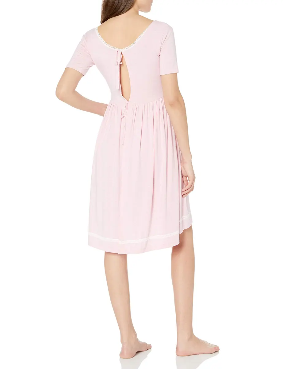 Rosie Pope Women's Short Sleeve Empire Waist Slip, Blush Heather, Large | Fashionable & Comfortable - view 2