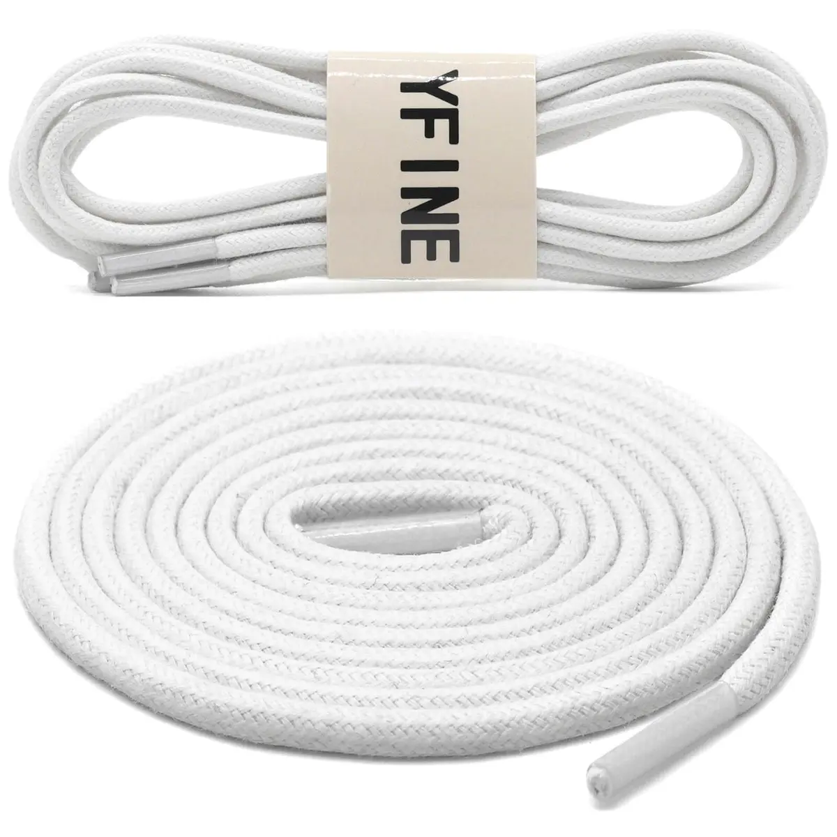 YFINE Waxed Round Shoe Laces 39" White | Formal & Outdoor Versatile - view 2