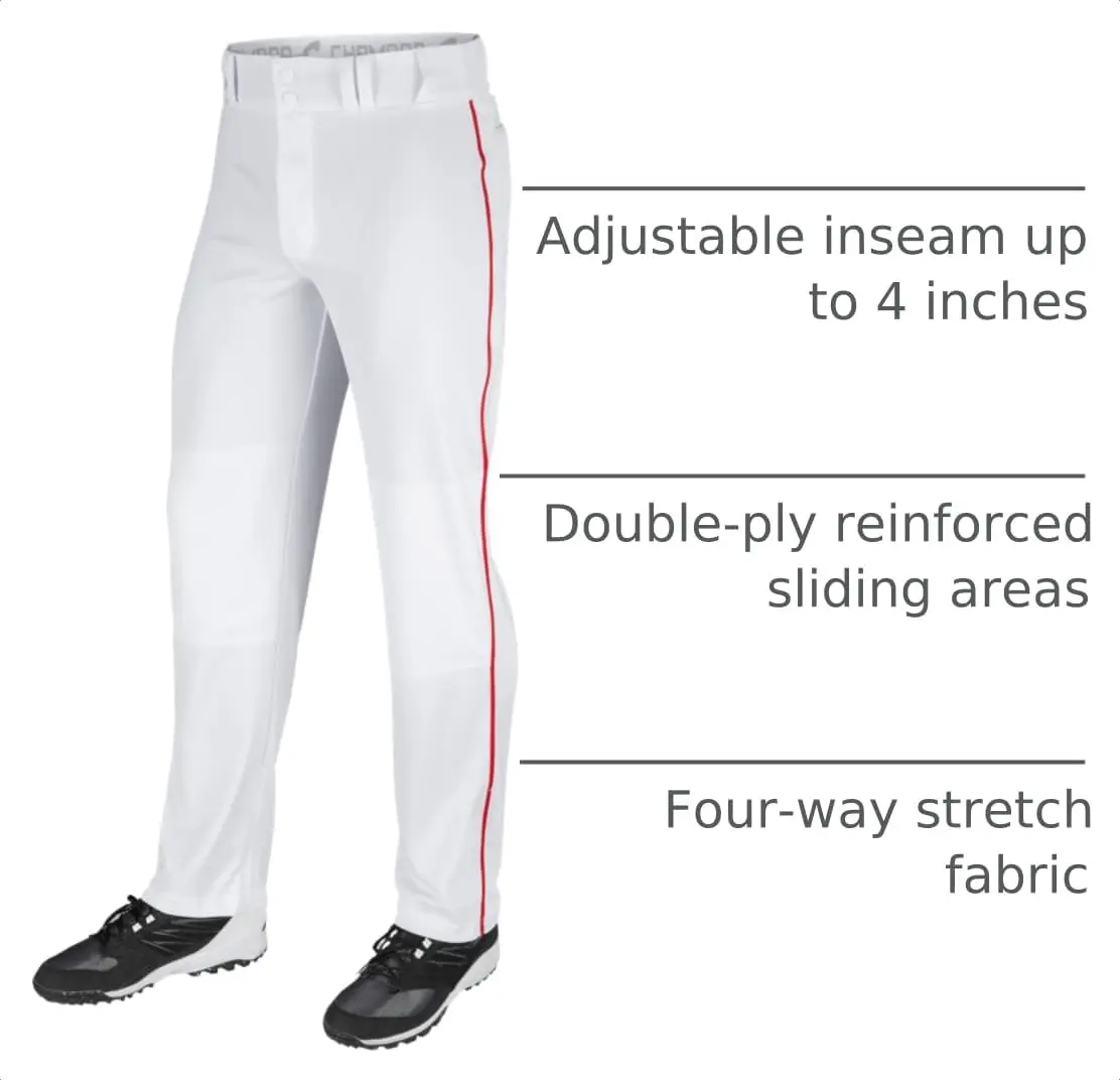 Champro Triple Crown OB Open-Bottom Baseball Pants with Side-Piping Braid, Adjustable Inseam, and Reinforced Sliding Areas | Comfortable, Durable Fit - view 4