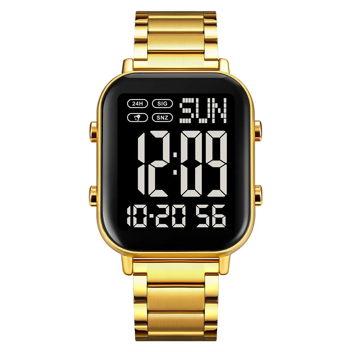 Gosasa Digital Unisex Waterproof Watch 33mm Square Rose Gold | Multifunctional & Stylish - main product image