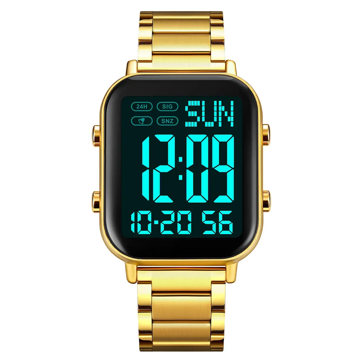 Gosasa Digital Unisex Waterproof Watch 33mm Square Rose Gold | Multifunctional & Stylish - view 9
