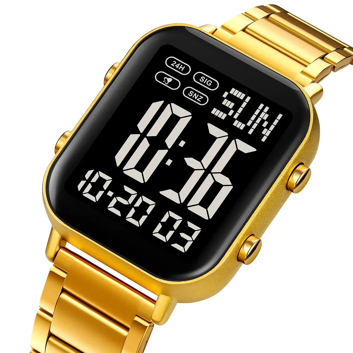 Gosasa Digital Unisex Waterproof Watch 33mm Square Rose Gold | Multifunctional & Stylish - view 2